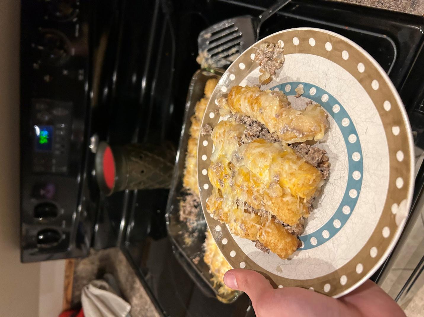 Serving the casserole