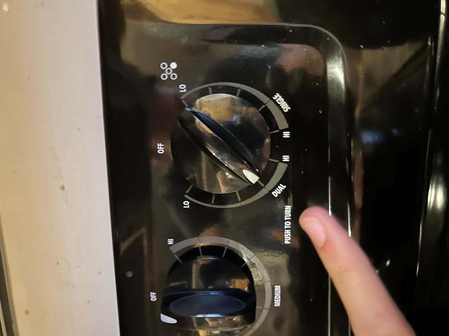 Turning on the stove